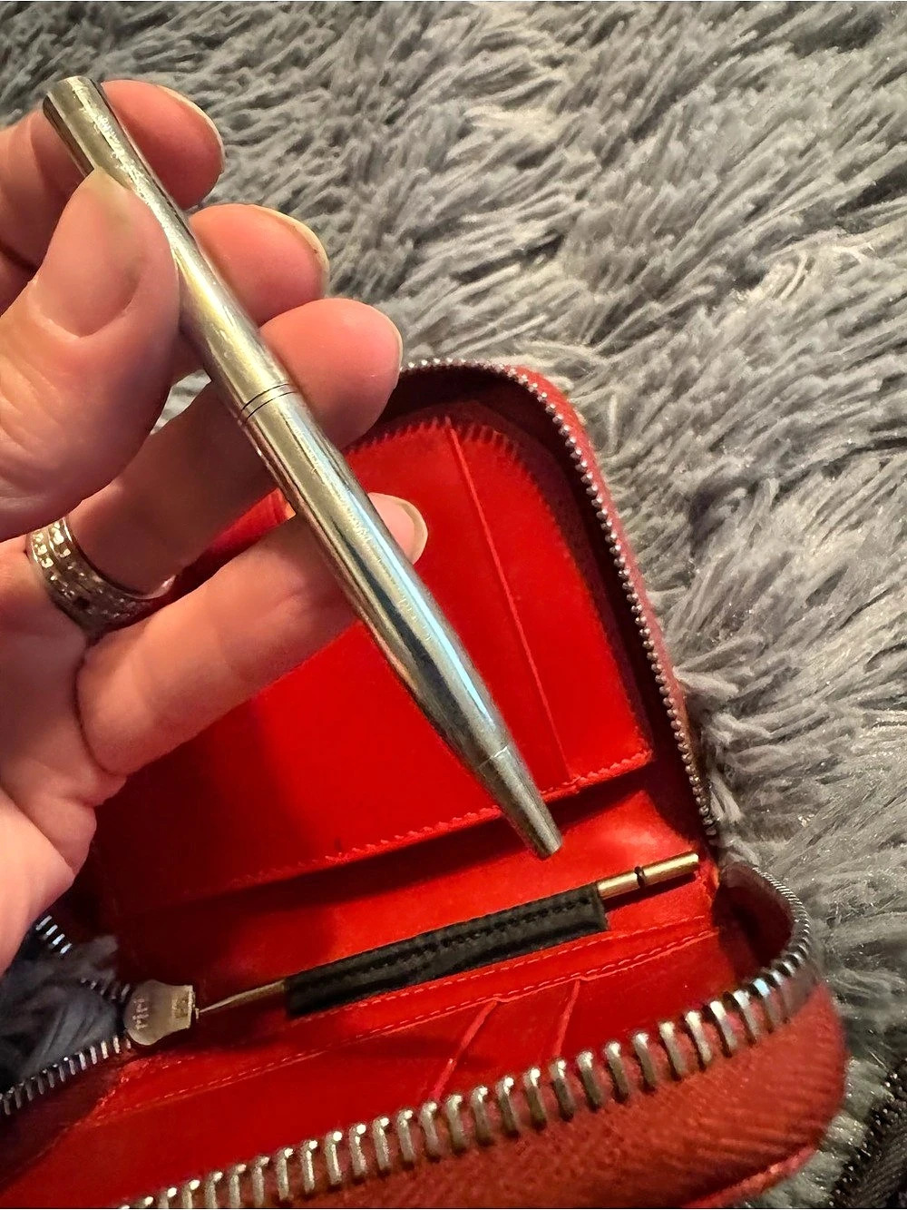 Coach Red Zip-Around Wallet - Picture 4 of 6